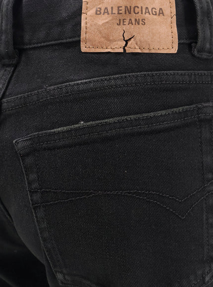 Balenciaga Denim Trousers With Frayed Edges