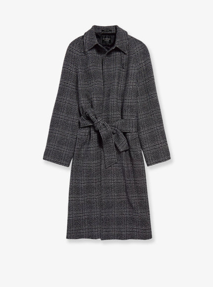 Balenciaga One Layer Raglan Wool Coat 1 Nero Grigio