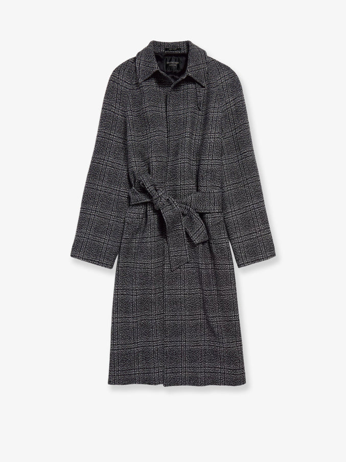 Balenciaga One Layer Raglan Wool Coat 1 Nero Grigio