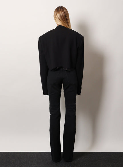 Balenciaga Single Breasted Cut Off Viscose And Wool Blazer