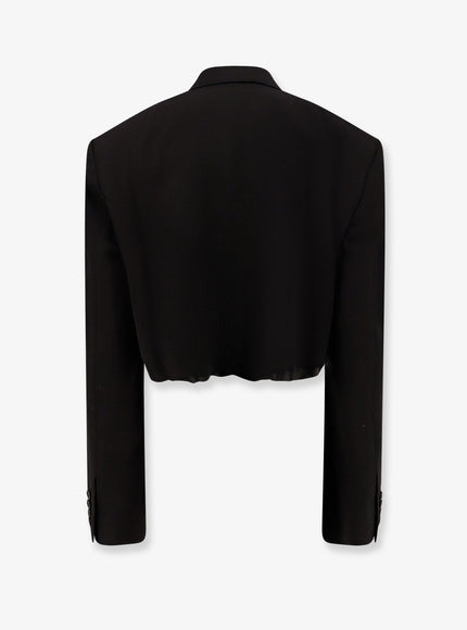 Balenciaga Single Breasted Cut Off Viscose And Wool Blazer