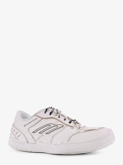 Balenciaga Hamptons Worn-Out Leather Low-Top Sneakers