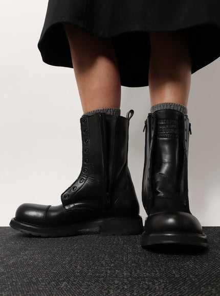 Balenciaga Leather Truck Laceup Boot