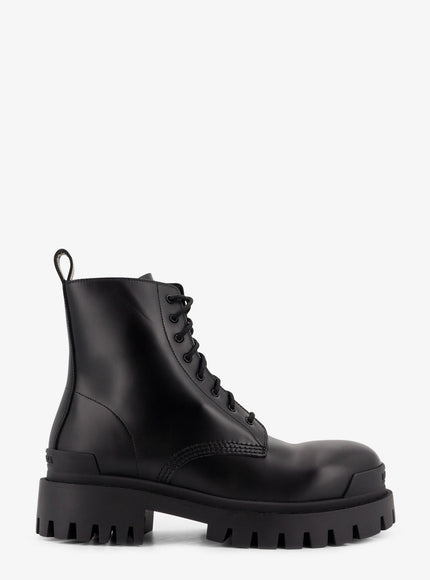 Balenciaga Leather Boots With Maxi Rubber Sole Black