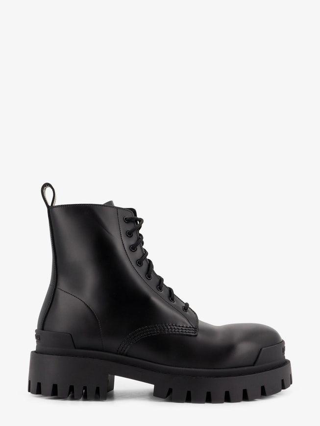 Balenciaga Leather Boots With Maxi Rubber Sole Black