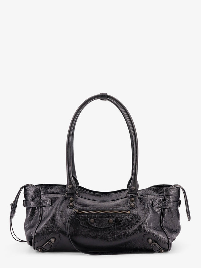 Balenciaga Le City East West Leather Shoulder Bag Uni Black