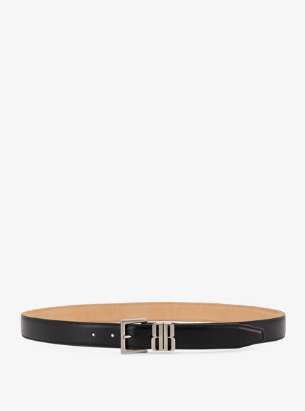 Balenciaga Bb Edit Leather Belt Black