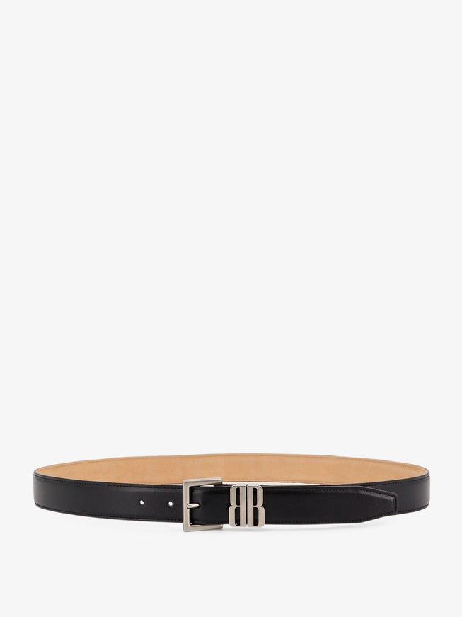 Balenciaga Bb Edit Leather Belt Black
