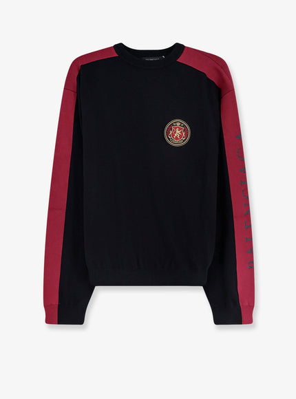 Balenciaga Cotton Sweater With Logo On The Front Black