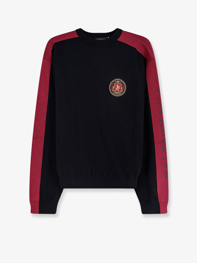 Balenciaga Cotton Sweater With Logo On The Front Black