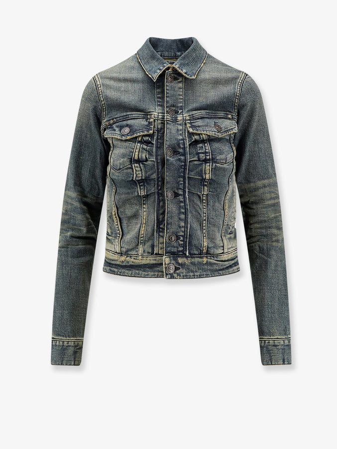 Balenciaga Denim Jacket Blu Verde Petrolio