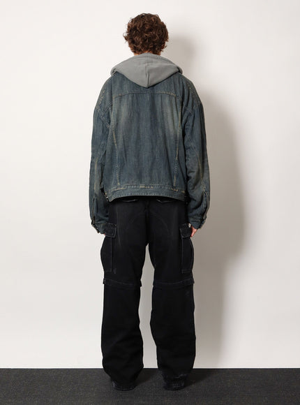 Balenciaga Layered Cotton Denim Jacket