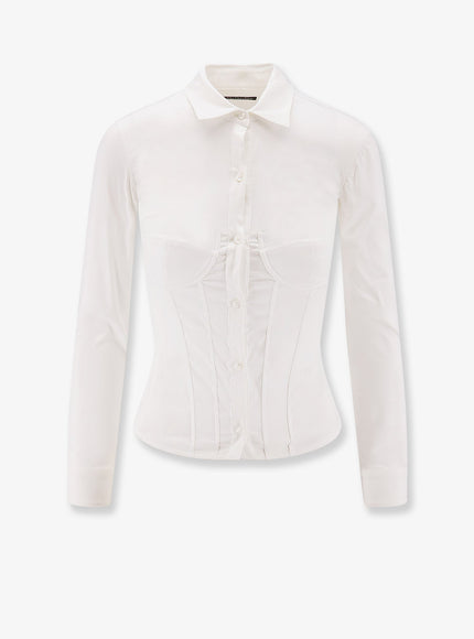 Balenciaga Cotton Blend Corset Shirt 36 White