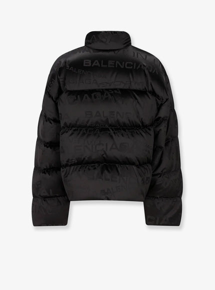 Balenciaga Nylon Down Jacket With All-Over Lettering Logo