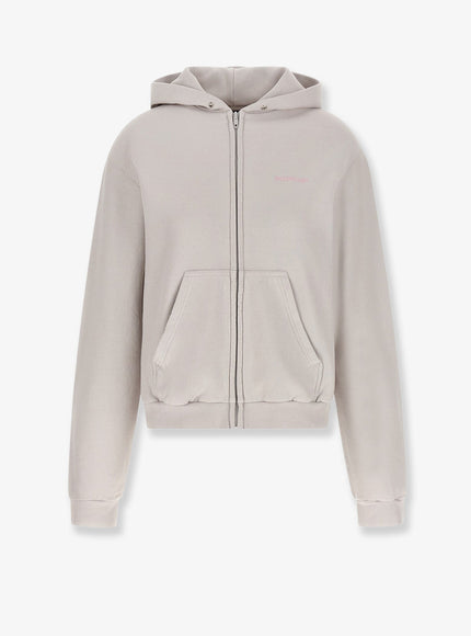 Balenciaga Cotton Hooded Sweatshirt Bianco Rosa