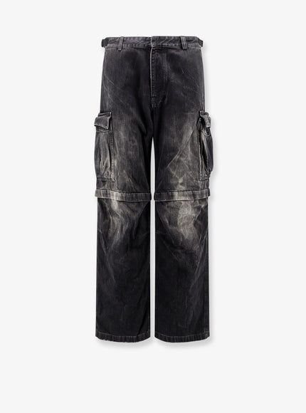 Balenciaga Cargo Black Denim Trousers Black
