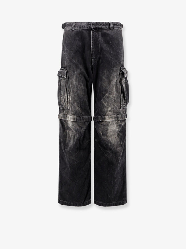 Balenciaga Cargo Black Denim Trousers Black