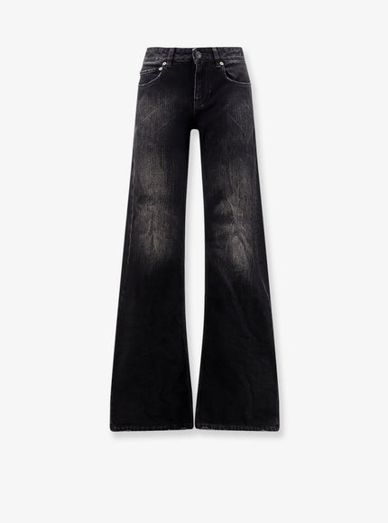 Balenciaga Wide Leg Black Denim Trousers Black Fade Out