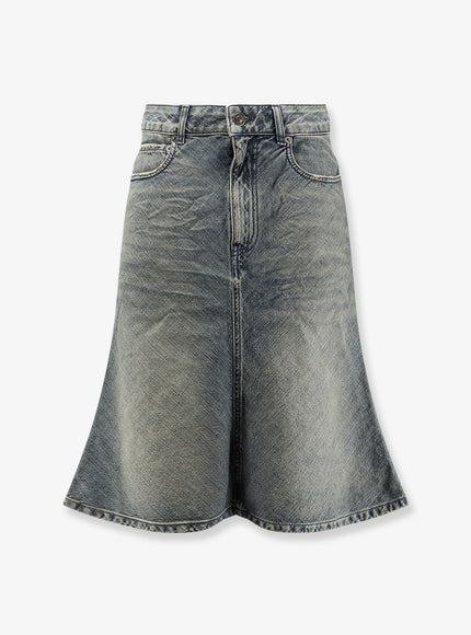 Balenciaga Denim Midi Skirt Blue
