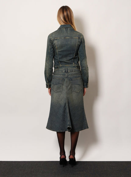 Balenciaga Denim Midi Skirt