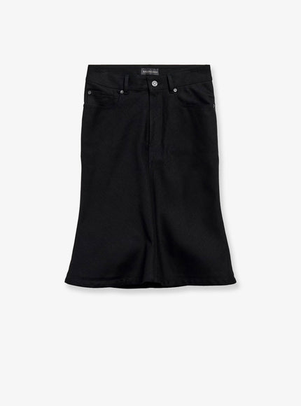 Balenciaga Denim Midi Skirt 36 Black