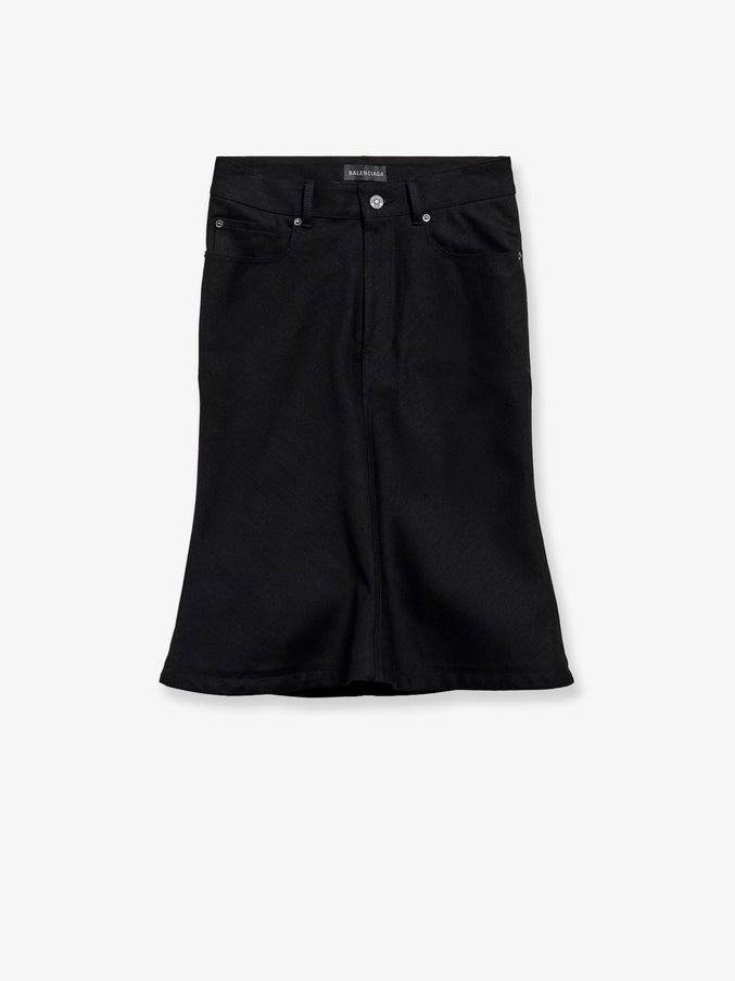 Balenciaga Denim Midi Skirt 36 Black