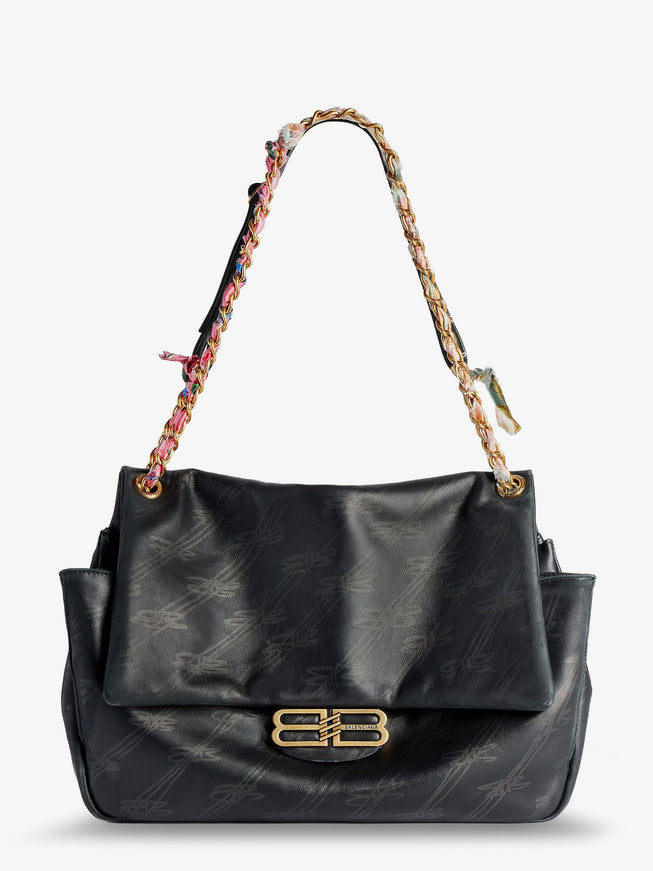 Balenciaga Darling Leather Shoulder Bag With Bb Logo On The Front Uni Black