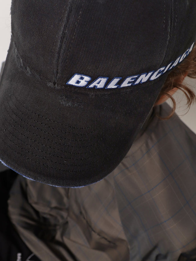 Balenciaga Cotton Baseball Hat With Distressed Effect