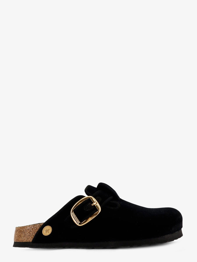 Birkenstock Boston Big Buckle Piping Rivet Logo Mule Black