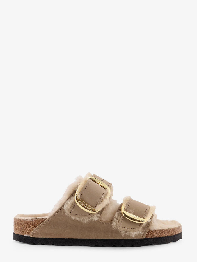 Birkenstock Arizona Big Buckle Shearling Sandals Tabacco Brown