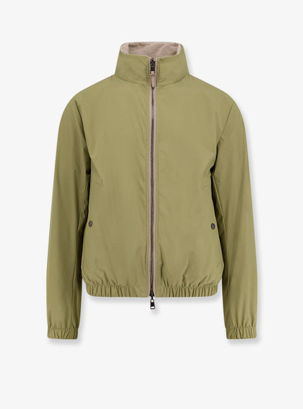 Boss Nylon And Viscose Reversible Jacket Open Green