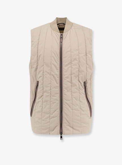 Boss Nylon Sleeveless Jacket Dark Beige