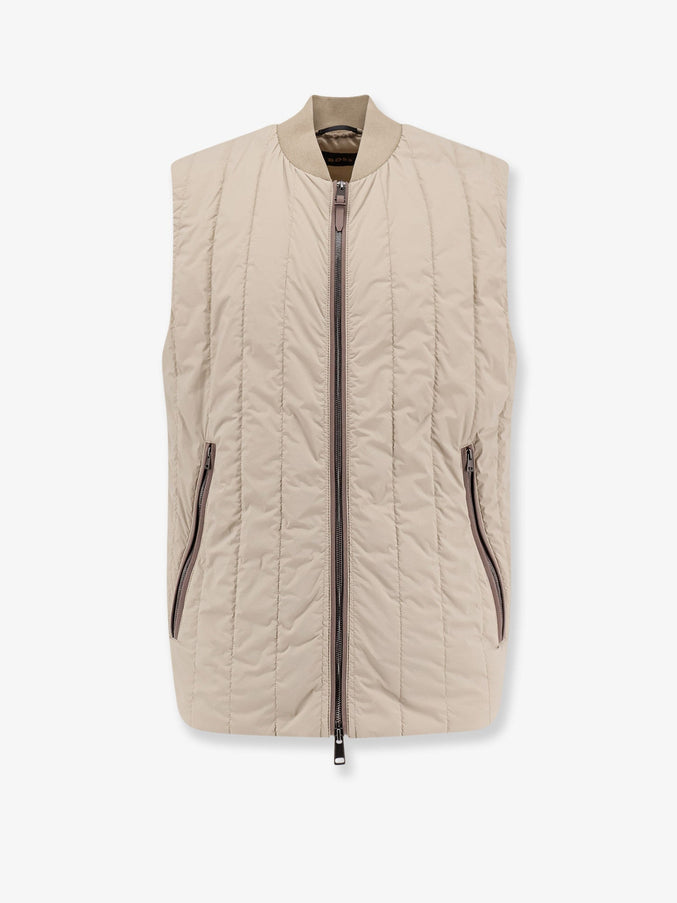 Boss Nylon Sleeveless Jacket Dark Beige