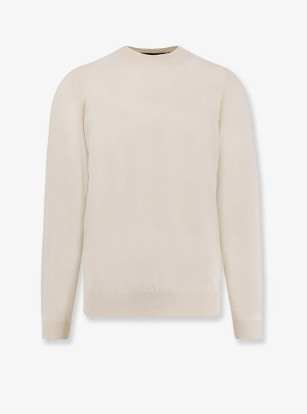 Boss Wool, Silk And Cashmere Sweater Open White