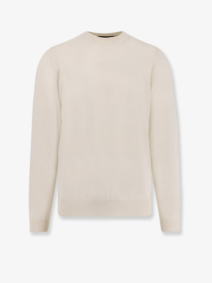 Boss Wool, Silk And Cashmere Sweater Open White