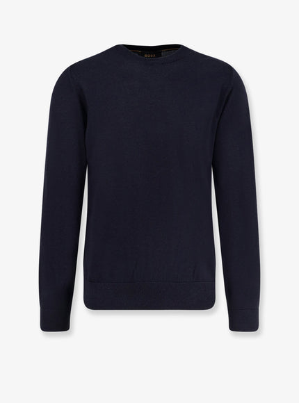 Boss Wool, Silk And Cashmere Sweater Dark Blue