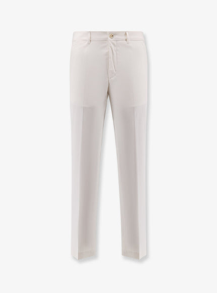 Boss Cotton And Silk Trousers Open White