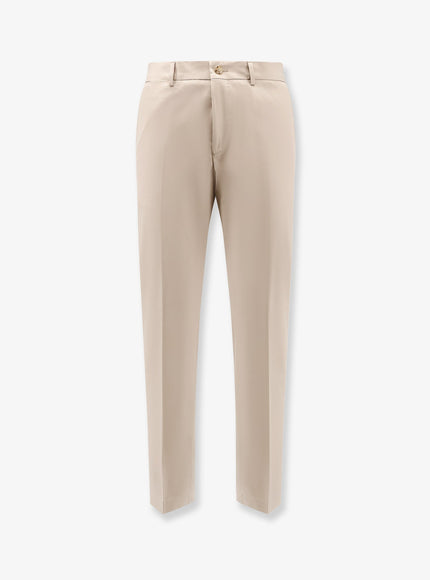 Boss Cotton And Silk Trousers Dark Beige