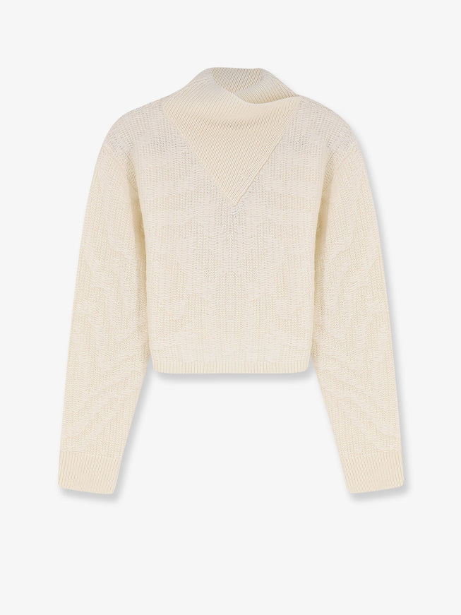 Boss Fisura Wool And Mohair Sweater Open White
