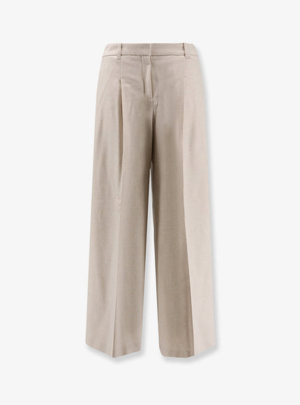 Boss Tiana Recycled Wool Blend Trousers Open White