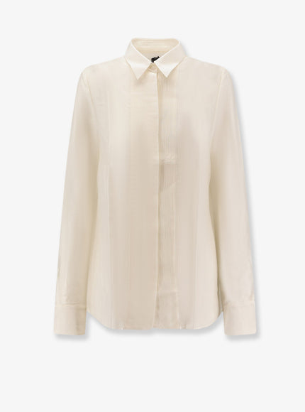 Boss Bisina Wednesday Lyocell, Silk And Wool Shirt Open White
