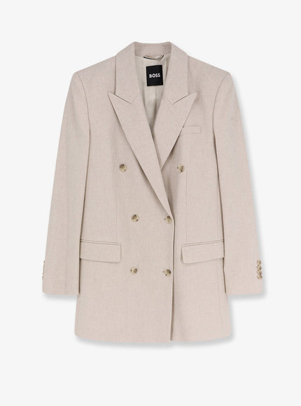 Boss Jukana Wool Blend Blazer Open White