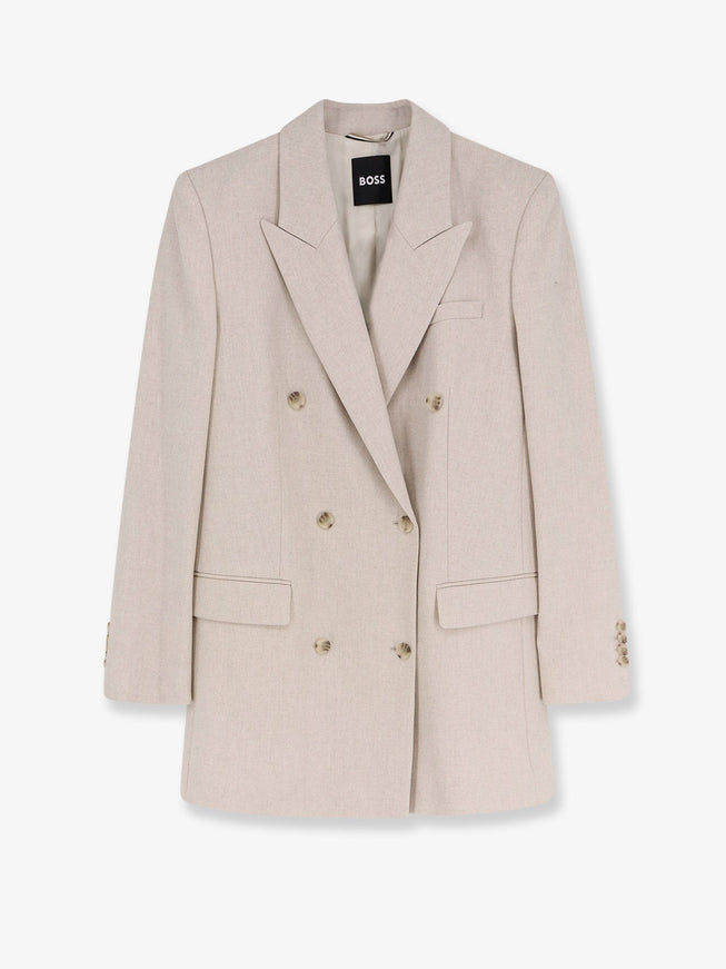 Boss Jukana Wool Blend Blazer Open White