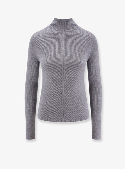 Boss Foliora Virgin Wool Turtleneck Light Pastel Grey