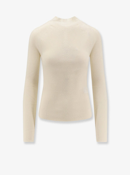 Boss Foliora Virgin Wool Turtleneck Open White