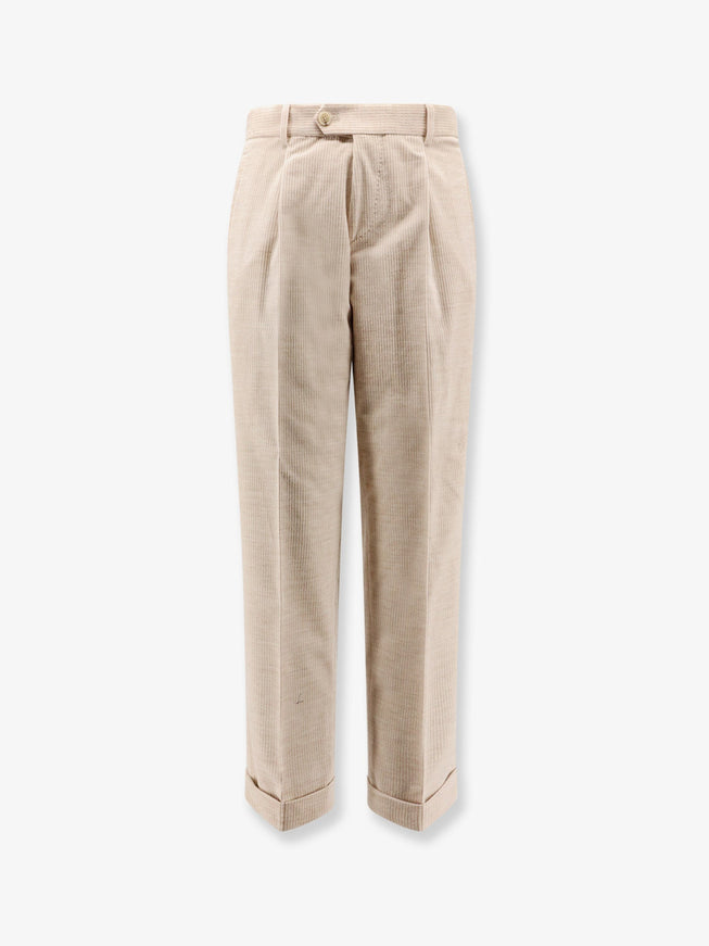 Boss Peet Pleat Corduroy Trousers Open Beige