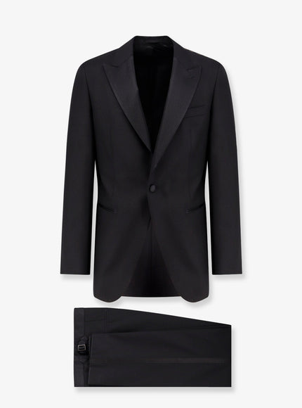 Boss Harvers Virgin Wool And Silk Tuxedo Black