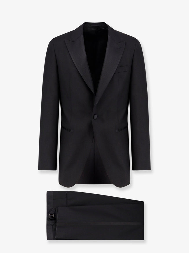 Boss Harvers Virgin Wool And Silk Tuxedo Black