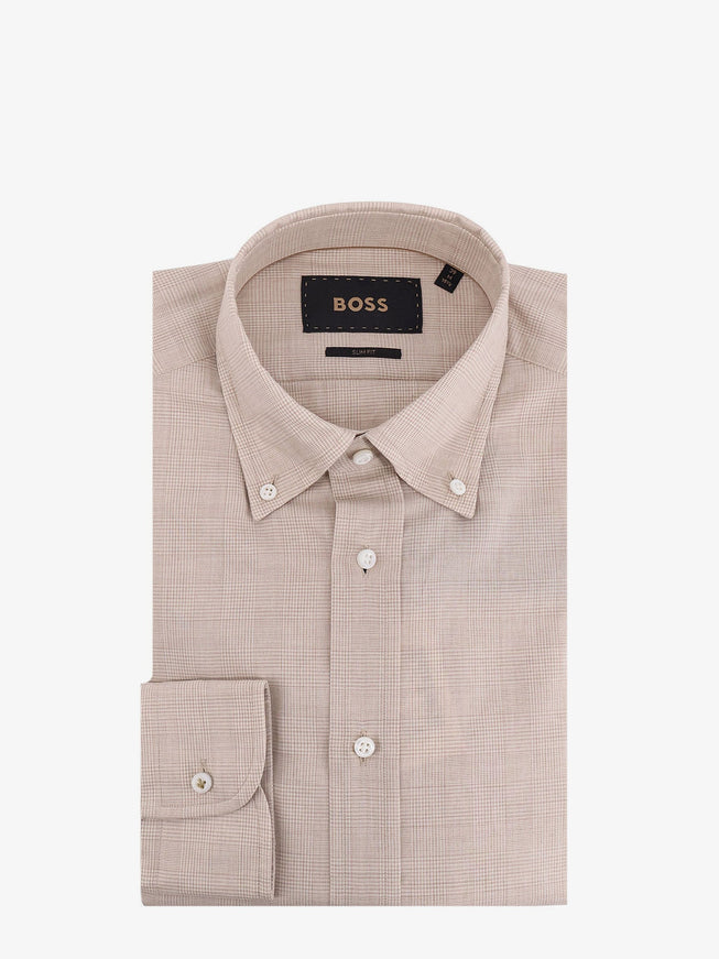 Boss Cotton Shirt Open Beige