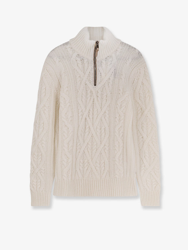 Boss Harpreno Virgin Wool And Cashmere Sweater Open White